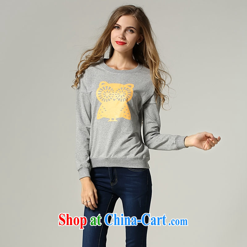 Connie's dream 2014 autumn and winter the new Europe and indeed the XL female 200 Jack thick sister solid shirt and sweater girl, pure cotton s 1145 gray XXXXXL, Connie dreams, online shopping