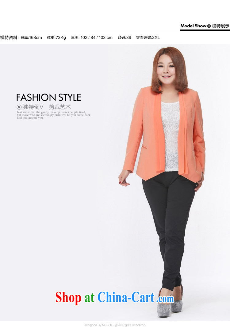 MSSHE XL girls 2015 new spring fashion 100 ground down V, with snow-woven collar long-sleeved jacket clearance 2491 orange 3 XL pictures, price, brand platters! Elections are good character, the national distribution, so why buy now enjoy more preferential! Health