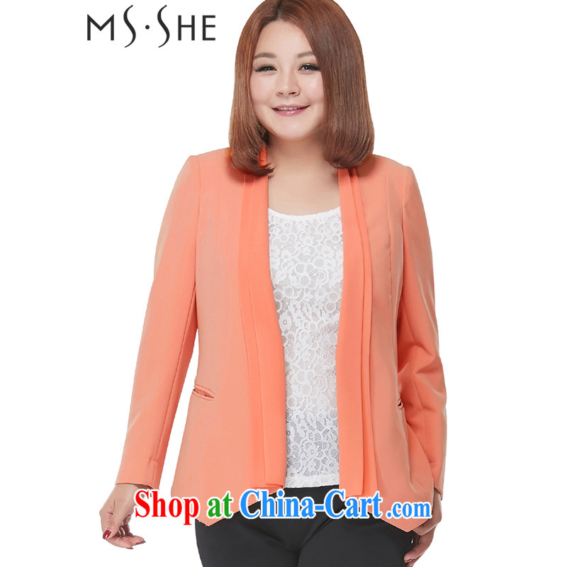MSSHE XL girls 2015 new spring fashion 100 ground down V, with snow woven collar long-sleeved jacket clearance 2491 orange 3 XL