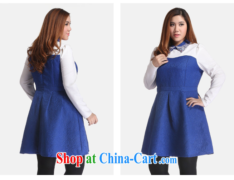Slim LI Sau 2014 autumn and winter new large, stylish girl false Two bubble cuff Peter Pan collar butterfly graphics thin A swing dresses Q 6303 blue 2 XL pictures, price, brand platters! Elections are good character, the national distribution, so why buy now enjoy more preferential! Health
