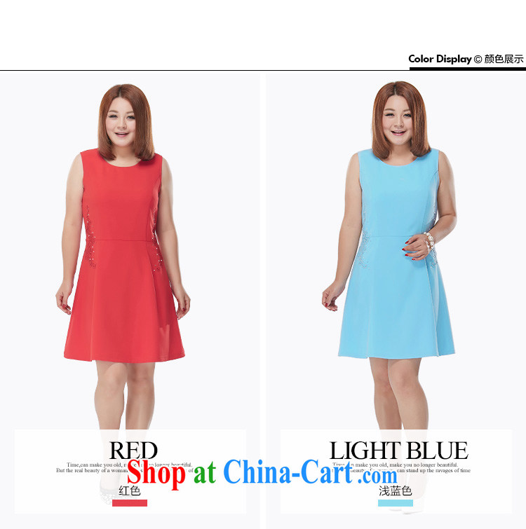 MSSHE XL ladies 2015 new summer decoration, A with embroidered pin Pearl round-collar dress sleeveless vest skirt 2499 light blue 6 XL pictures, price, brand platters! Elections are good character, the national distribution, so why buy now enjoy more preferential! Health