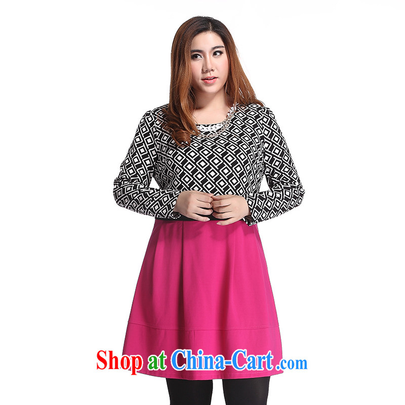 Slim Li-su 2014 autumn and winter new large, stylish decorated women who leave of two in the Republika Srpska geometry long-sleeved video slim skirts dresses Q 6391 by red 4 XL, slim Li-su, and shopping on the Internet