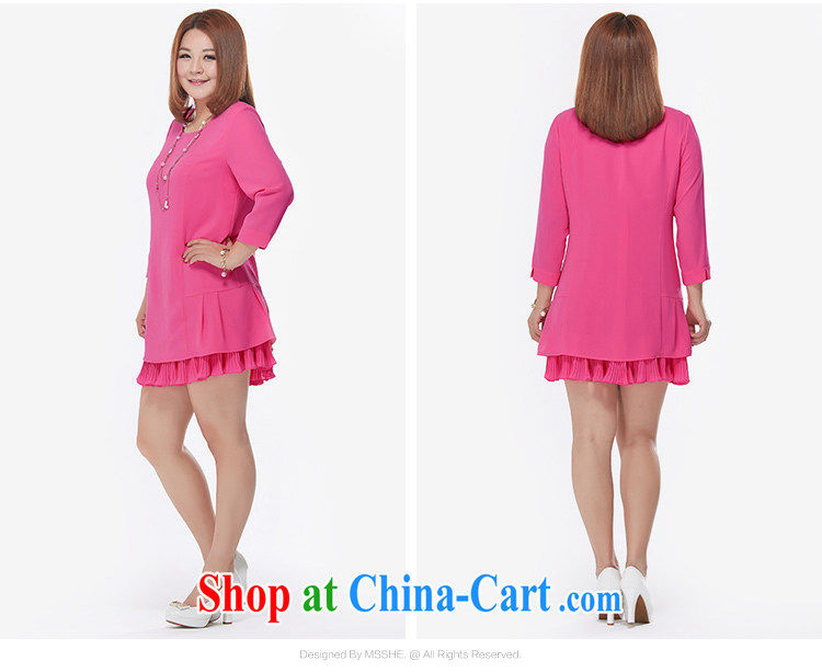 MSSHE XL women 2015 spring snow sweet woven stitching, with round-collar long-sleeved dresses clearance 2527 red 4 XL pictures, price, brand platters! Elections are good character, the national distribution, so why buy now enjoy more preferential! Health