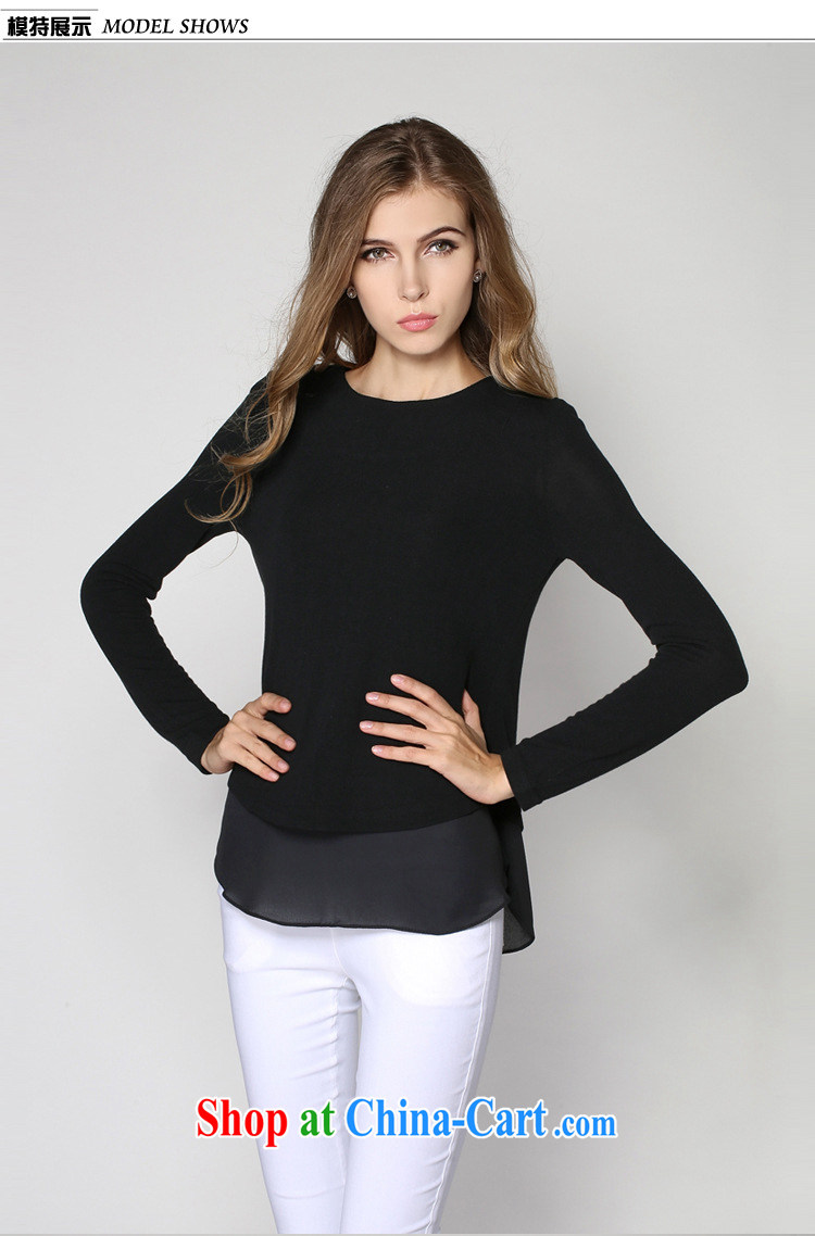 The Connie was a high-end European solid long-sleeved T-shirt and indeed increase, female 200 jack to wear 2014 autumn and winter with new stitching knitted T-shirt women s 1129 black XXXXXL pictures, price, brand platters! Elections are good character, the national distribution, so why buy now enjoy more preferential! Health