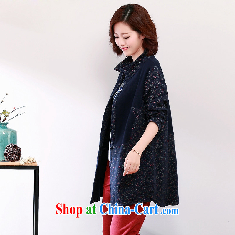 DKchenpin loose cotton long-sleeved T-shirt stamp duty leisure large, female video thin open-mouth, long coat female Tibetan youth XL, DKCHENPiN, shopping on the Internet