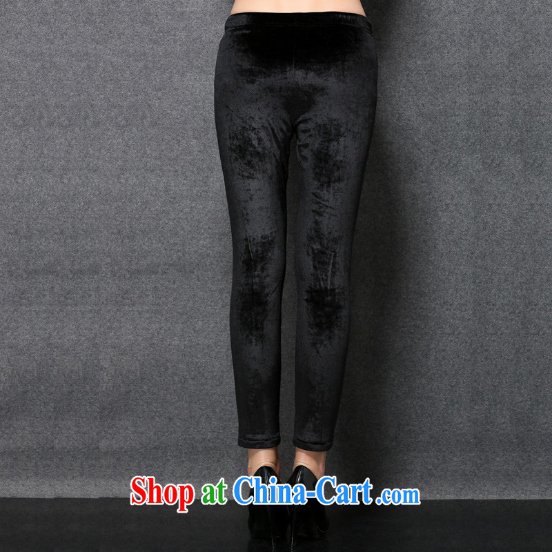 Connie, let the fat increase, female 2014 autumn and winter with new, lint-free cloth with thick solid pants girls in Europe and high-end antique serpentine beauty trousers s 1601 black XXXXXL, Connie dreams, and shopping on the Internet