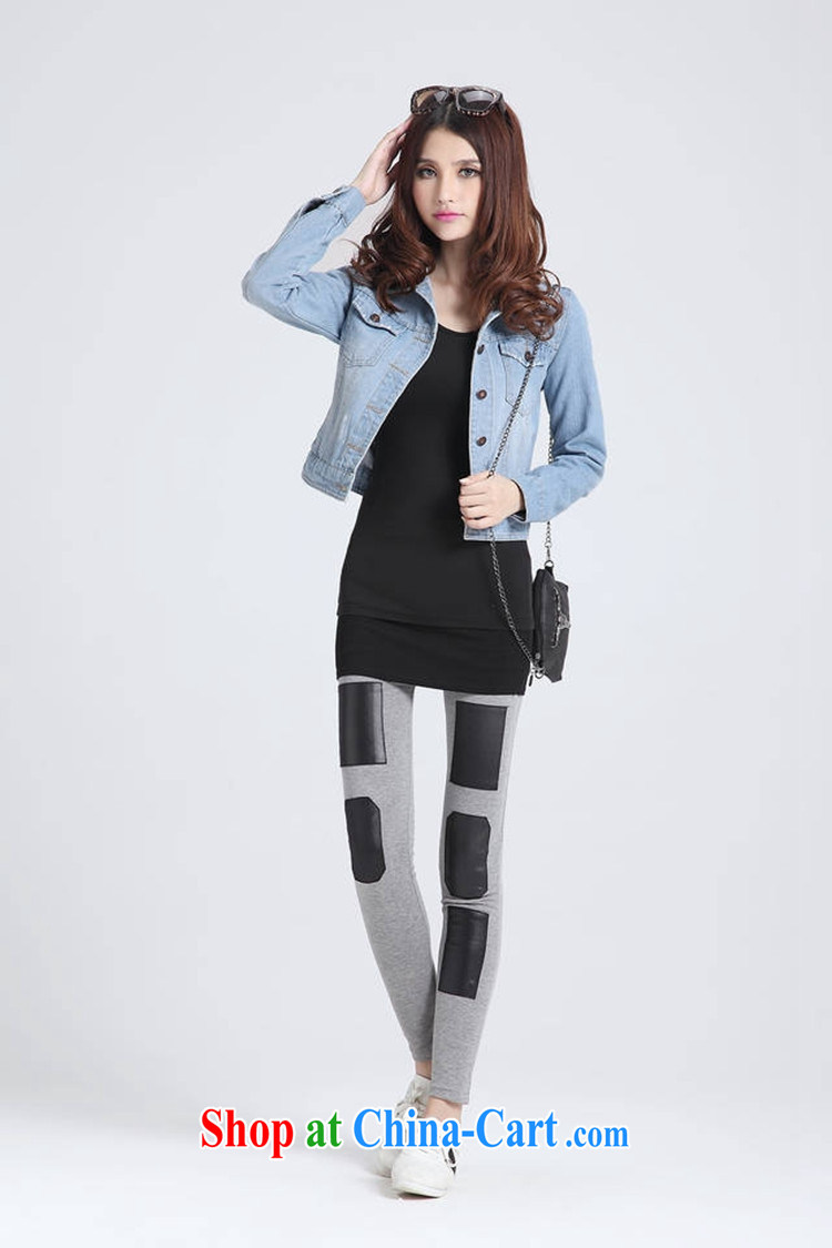 Package e-mail delivery 2015 spring new Korean version the ventricular hypertrophy, denim jacket graphics thin short, long-sleeved shawl small jacket thick mm maximum code denim shirt light blue 4 XL pictures, price, brand platters! Elections are good character, the national distribution, so why buy now enjoy more preferential! Health