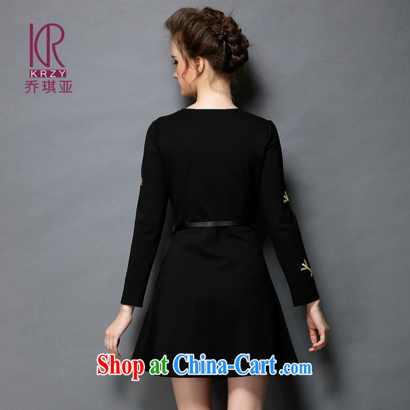 Joe Angel in the 2015 spring new, larger ladies dress thick knitting embroidery A before the code Solid knitted dresses the belt package mail L, Joe Angel (KRZY), shopping on the Internet