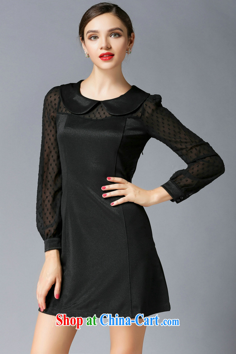 The Connie was a high-end European and American fare is indeed increasing, female 2015 spring new thick mm fashion doll for snow woven stitching long-sleeved dresses s 3068 black XXXL pictures, price, brand platters! Elections are good character, the national distribution, so why buy now enjoy more preferential! Health