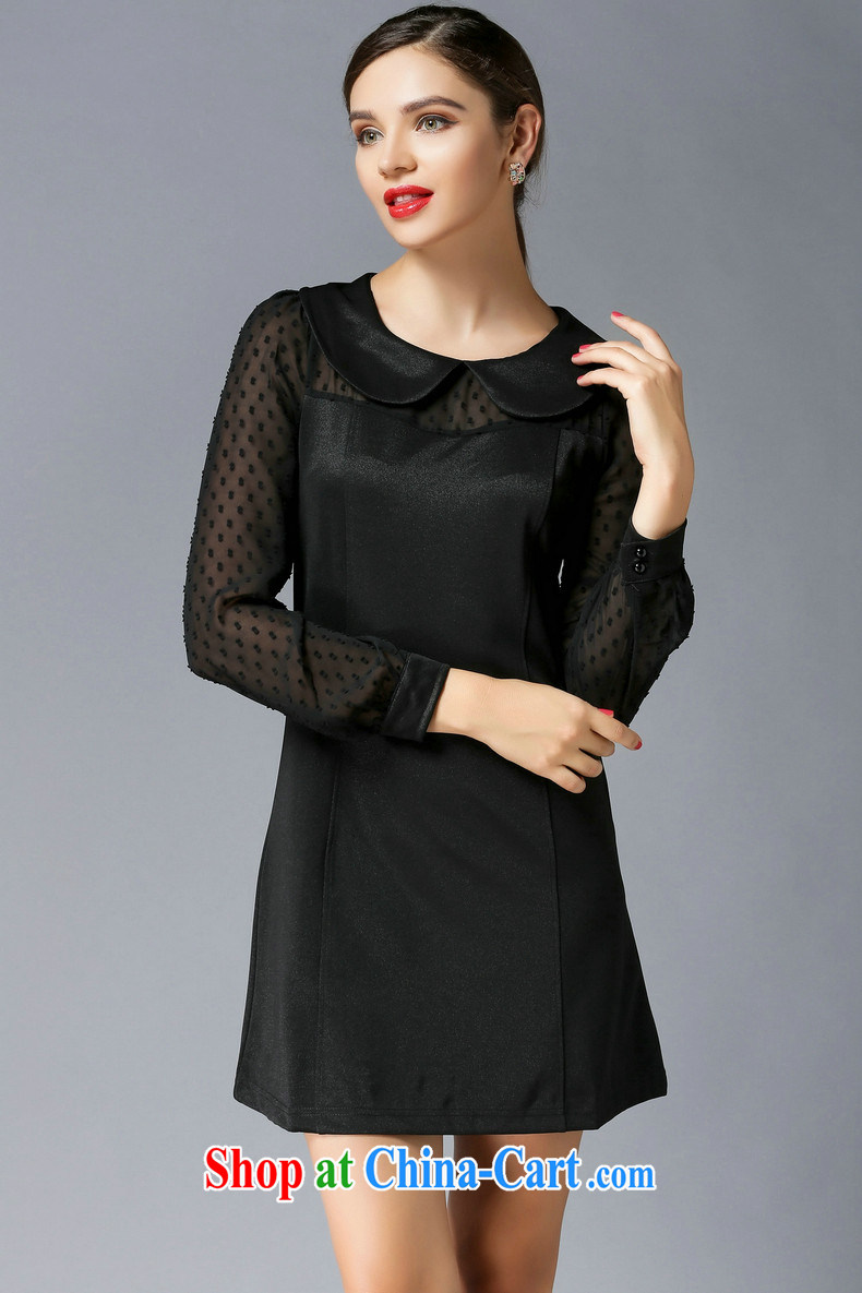 The Connie was a high-end European and American fare is indeed increasing, female 2015 spring new thick mm fashion doll for snow woven stitching long-sleeved dresses s 3068 black XXXL pictures, price, brand platters! Elections are good character, the national distribution, so why buy now enjoy more preferential! Health