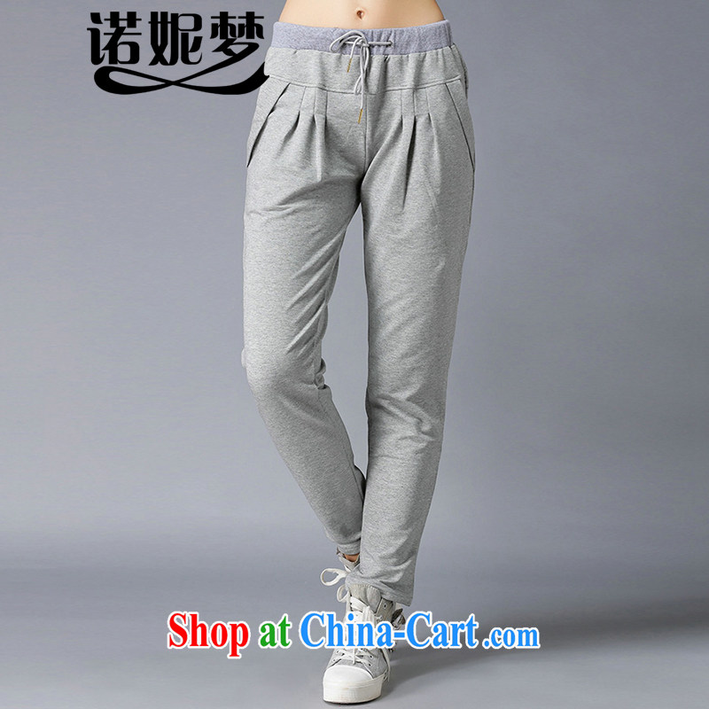 Connie's dream spring 2015 new products in Europe and high-end the fat XL female thick mm video thin sport and leisure, trousers women s 3632 light gray XXXL