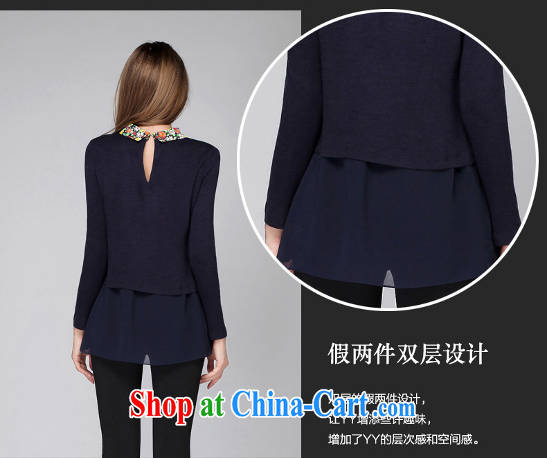 Connie's dream 2015 spring new and indeed increase, female high-end Europe mm thick suit lapel graphics thin long-sleeved solid T shirt women s 3289 royal blue XXXXL pictures, price, brand platters! Elections are good character, the national distribution, so why buy now enjoy more preferential! Health