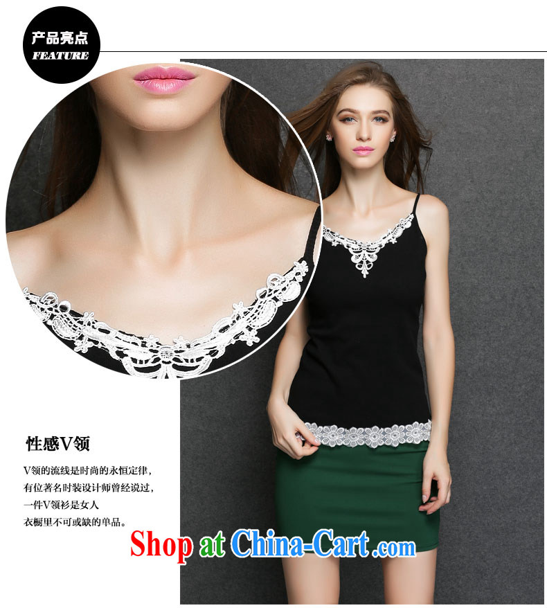 The Connie was a high-end European and American and indeed increase, women mm thick 2015 spring new style lace stitching solid shirt strap vest women s 3094 black XXXL pictures, price, brand platters! Elections are good character, the national distribution, so why buy now enjoy more preferential! Health