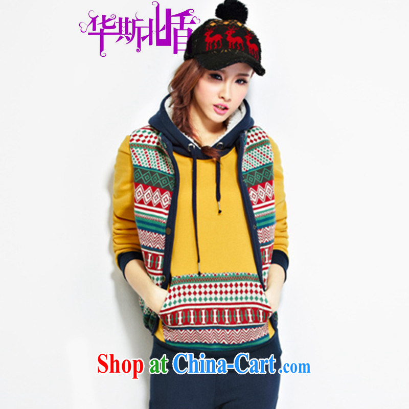 fall and winter new kit and a beauty aura video thin sweater 3-Piece female thicken the lint-free leisure suite jacket, a trousers female Korean version the yellow XXL will accompany you, to pass the winter, the North shields, shopping on the Internet