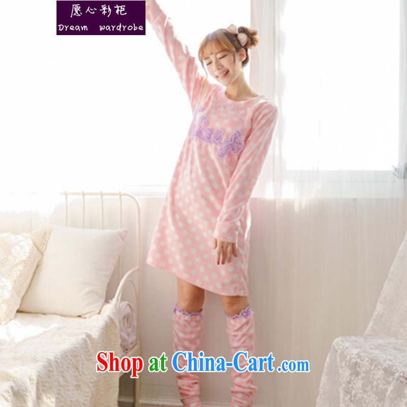 would like to heart Color cabinet 201 new lovely Dolls with dot fleece plush terrycloth skirt with SOCKS home service ll pink M, would like to heart Color cabinet, the Code women, shopping on the Internet