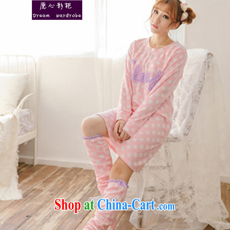 would like to heart Color cabinet 201 new lovely Dolls with dot fleece plush terrycloth skirt with SOCKS home service ll pink M, would like to heart Color cabinet, the Code women, shopping on the Internet