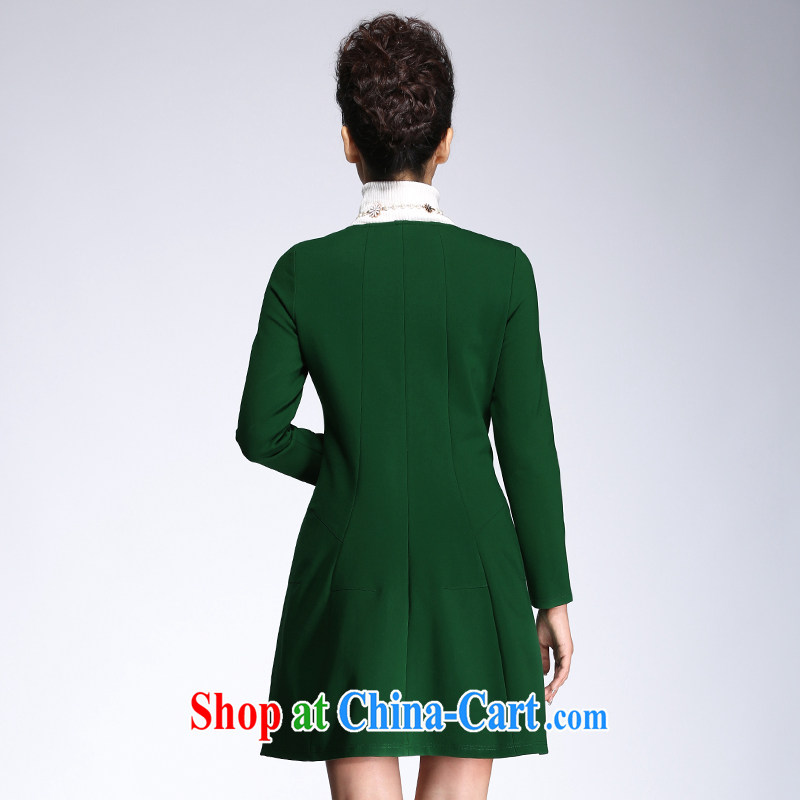 The Mak is the female 2014 winter clothing new thick mm fashion round collar relaxed, long jacket, green 944247076 6 XL, former Yugoslavia, Mak, and shopping on the Internet