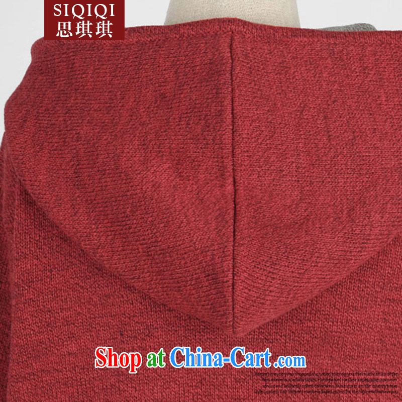 The Qi Qi (SIQIQI) Spring 2015 new in Europe and the Code on the MM long cap warm sweater ZZS 1038 wine red 4 XL, Qi Qi (SIQIQI), online shopping