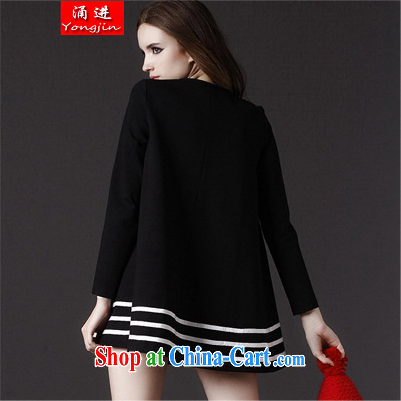 The 2015 spring new stylish long-sleeved cartoon bow-tie A style, with loose the fat XL dresses 200 jack to pass through 9902 black, code, Chung, and shopping on the Internet