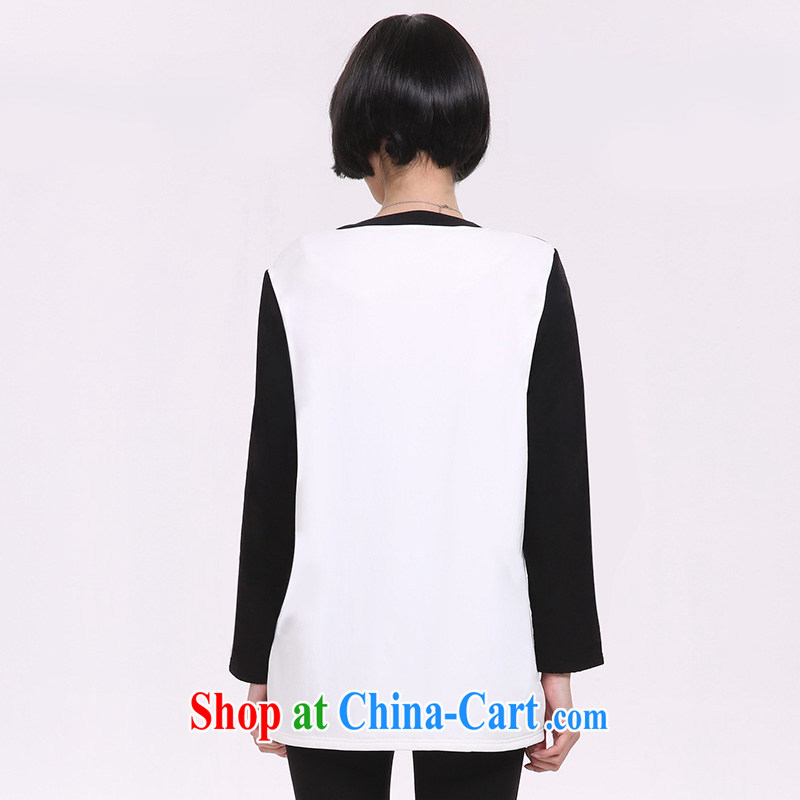 Director of 2014 autumn and winter, the larger female expertise in mm long, lint-free cloth with thick solid long-sleeved T-shirt 1328 white 5 XL (200 Jack left and right) and quality (Smeilovly), shopping on the Internet