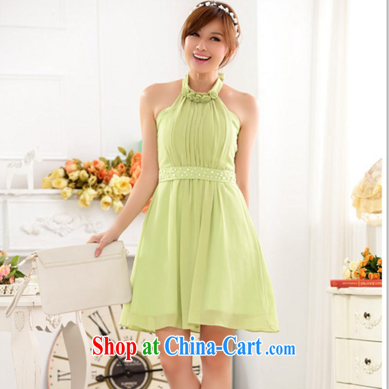 The delivery package as soon as possible the XL female small dress scarf sexy back exposed nails pearl-waist dresses snow annual woven short dress Green Green XXXL 165 - 180 Jack left and right