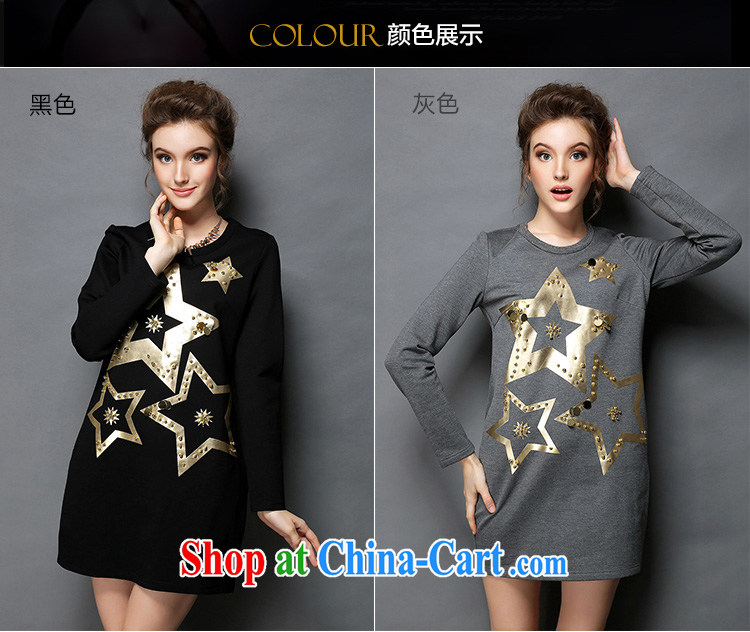 The Connie was a high-end European and American large code female 2014 autumn and winter new thick mm 5 star stamp nail Pearl graphics thin long-sleeved dresses G 605 gray XXXXXL pictures, price, brand platters! Elections are good character, the national distribution, so why buy now enjoy more preferential! Health