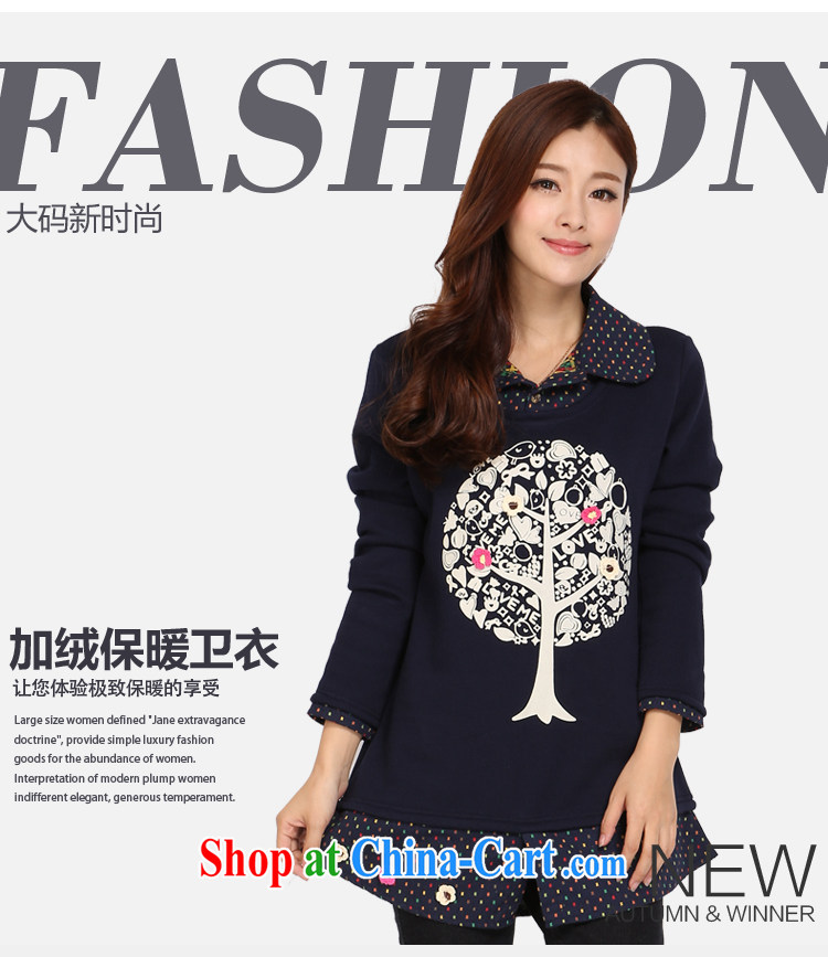 Laurie flower Luo, women winter the lint-free cloth thick solid T-shirt fat, Video thin, increase the fat T-shirts female 3207 deep blue 4 XL pictures, price, brand platters! Elections are good character, the national distribution, so why buy now enjoy more preferential! Health