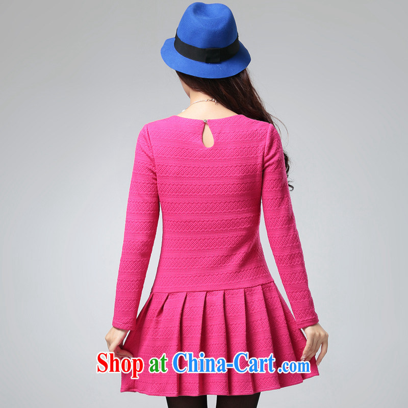 cheer for Fall/Winter new products, women with thick mm video thin and thick, long-sleeved dresses red Item No. 2509 by red 5 XL, cheer for (qisuo), and, on-line shopping