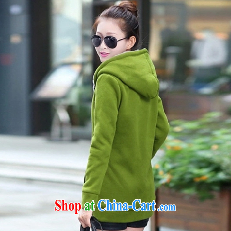 mary kay did you new female Korean version the lint-free cloth, long, large, sweater jacket Girls fall and winter thick cardigan F 3010 green XXXXL, Mary Kay you (mariakaini), online shopping
