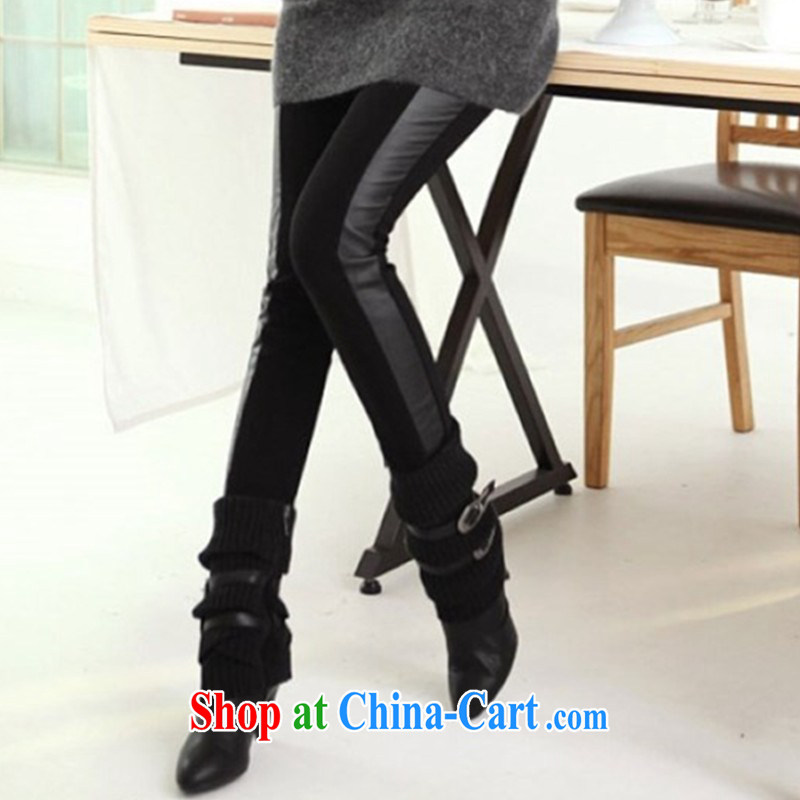 2014 autumn and winter, the code female solid Trouser press spell, the lint-free cloth beauty video skinny feet thick MM pencil trousers 200 Jack mm thick and fat increases, solid black pants XXXXXL, Biao (BIAOSHANG), shopping on the Internet