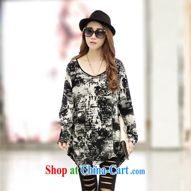 love to spring and autumn 2014 and is indeed more personalized female, long stylish does not rule long-sleeved video thin T pension #6019 #picture color the code M, love for AI QING QIAO), online shopping