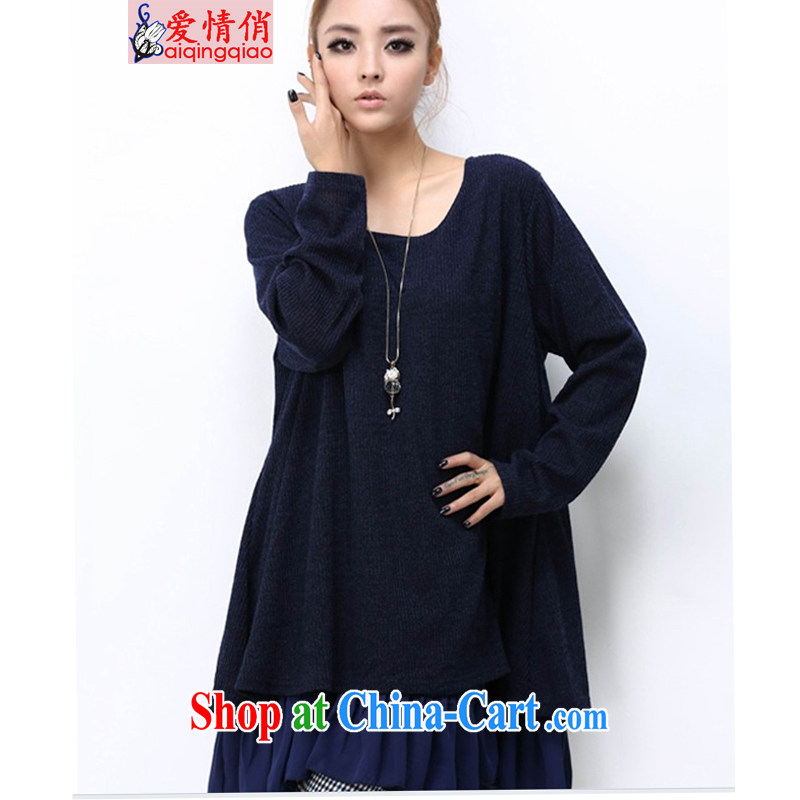Love is the 2015 Code women mm thick Korean loose video thin and thick and long-sleeved dresses #6950 #black L, love, (AI QING QIAO), online shopping