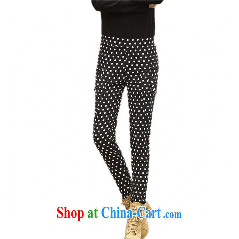 Package e-mail delivery and indeed increase the waist stretch pants thick mm spring new Elastic waist pants solid wave-stamp duty pencil trousers castor pants black 3 XL approximately 180 - 210 jack