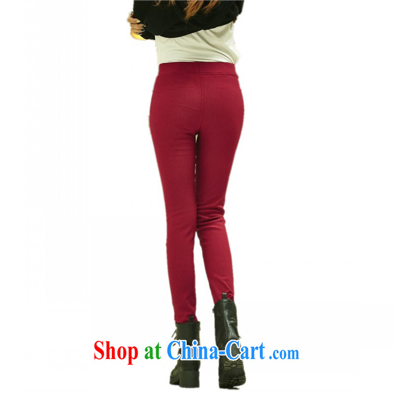 Package Mail Delivery winter clothing thick leisure trousers new and indeed intensify, lint-free cloth, warm pencil pants spell Red video thin OL tight solid pants Houston red L approximately 110 - 130 jack, land is still the garment, shopping on the Internet