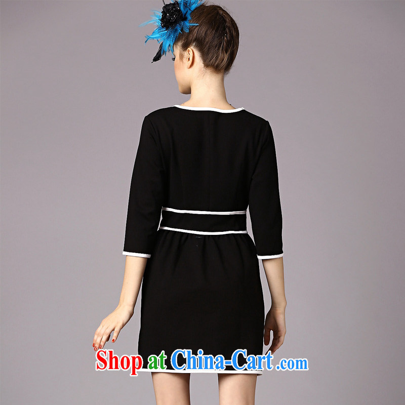 The Connie was a high-end European and American original small fragrant winds, female 2015 spring new thick mm elegance beauty dresses G 217 black XXXXXL, Anne's dream, the Code women's clothing, and shopping on the Internet