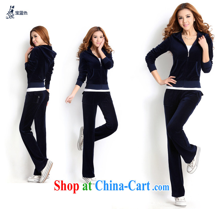 Tian Xia Di Yi Road 2014 autumn and winter, the larger female Korean version, clothing, velvet sport and leisure service kit female Peacock Blue XXL pictures, price, brand platters! Elections are good character, the national distribution, so why buy now enjoy more preferential! Health