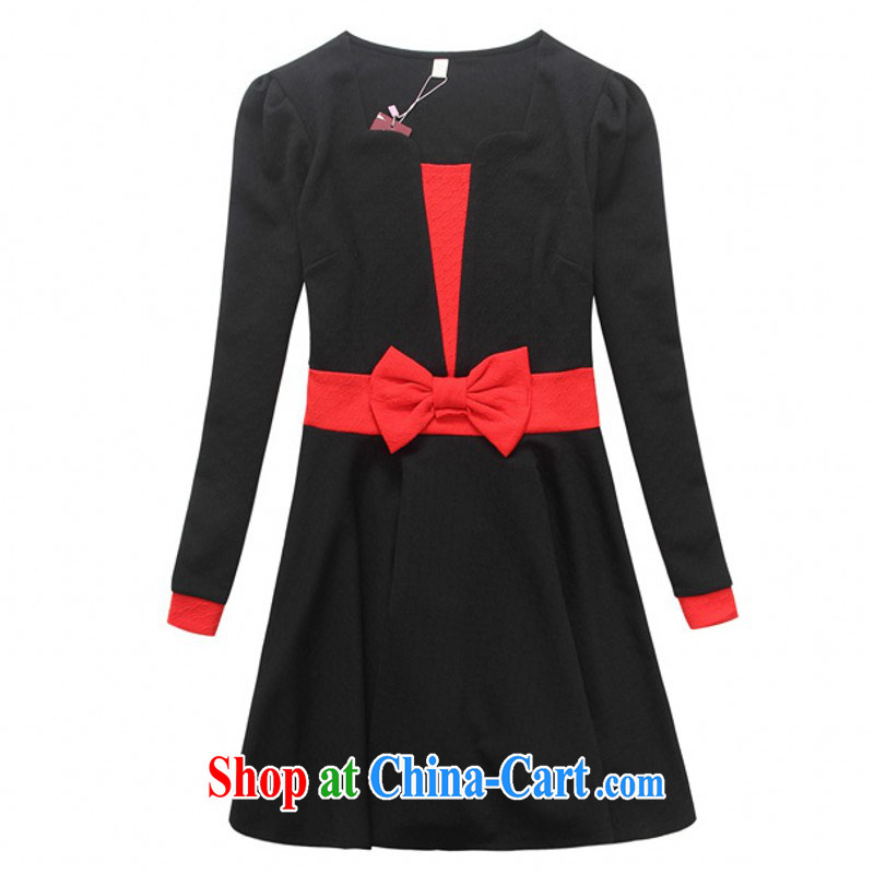 The package mail women's clothing dresses Korean OL commuter aura collision color bow tie-waist she dresses XL dresses skirt solid red back to red XXXL approximately 165 - 180 jack, constitution, Jacob (QIANYAZI), online shopping