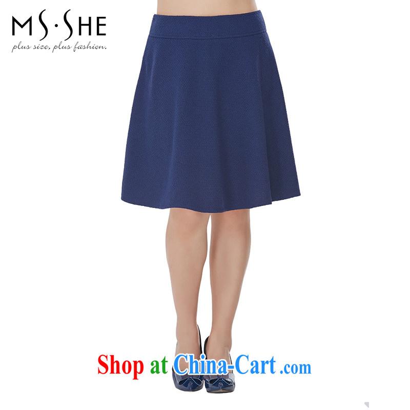 MsShe XL girls 2014 new winter clothing thick mm stylish 100 ground graphics thin beauty body skirt 2507 blue T 6