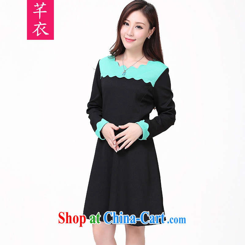 Constitution, 2015 autumn and winter New, and indeed increase, women with thick mm Autumn with large long-sleeved beauty graphics thin even coat skirt hit color black to reference brassieres option code or the Advisory Service