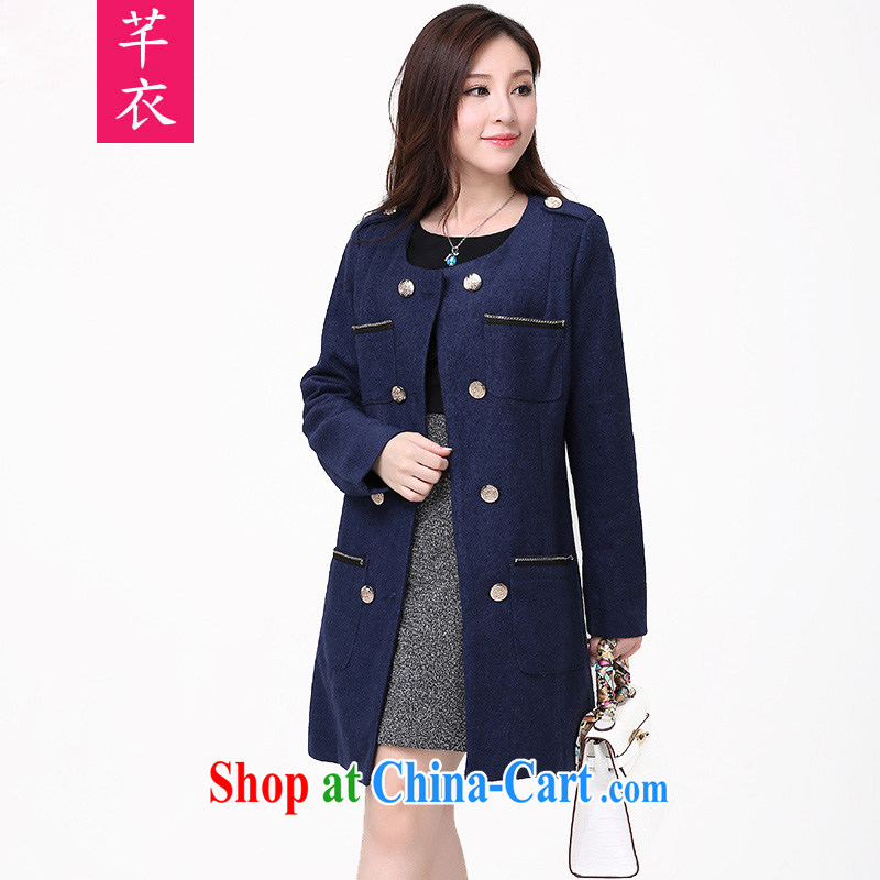Constitution, autumn and winter with the ventricular hypertrophy code 2015 new female Korean version is a thick coat in mm long, the beauty of double-deep blue can reference brassieres option, or the Advisory Service