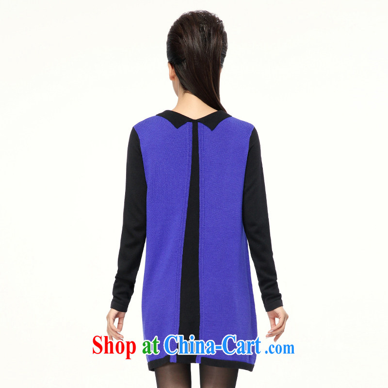 The Mak is the female 2014 winter clothes tile collision color long-sleeved sweater 944132167 blue 3 XL, former Yugoslavia, Mak, and shopping on the Internet