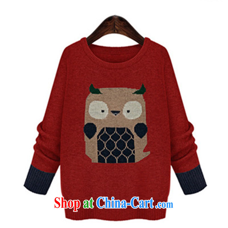 Package e-mail delivery high-quality sweaters in Europe wind spring XL knitted shirts, long Graphics thin beauty OL owl stamp thick sister solid light gray XL approximately 125 - 140 jack, land is still the garment, shopping on the Internet