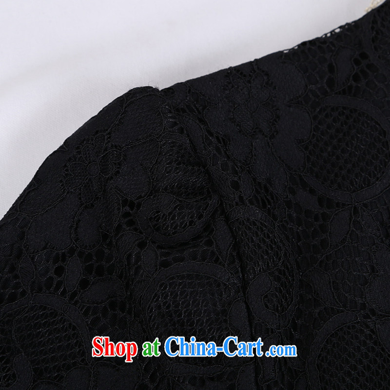 To better genuine Lace Embroidery half-height for the lint-free cloth thick solid T-shirt warm graphics thin Korea and indeed increase code loose the code female black 5 XL, better, shopping on the Internet