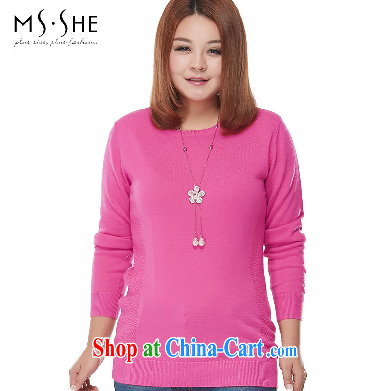 MSSHE XL ladies' 2015 spring fashion 100 ground Solid Color round-collar long-sleeved fleece knitted T-shirt 7437 black 3 XL, Susan Carroll, Ms Elsie Leung Chow (MSSHE), online shopping