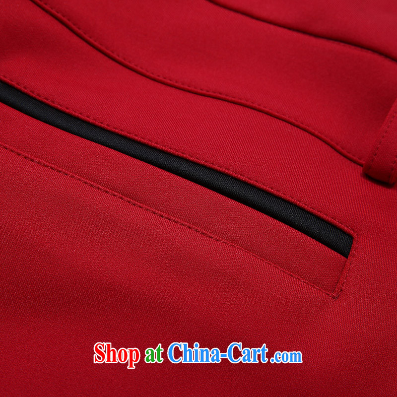 Slim LI Sau 2014 autumn and winter new, larger female stretch pencil trousers castor pants 100 ground pants Q 6656 red 5 XL, slim Li-su, and shopping on the Internet