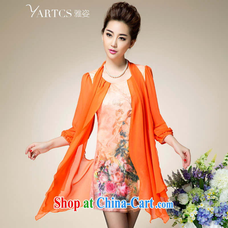 And Jacob _yartcs_ The Code women 2015 new thick mm decorated in spring, leave the snow in woven long dresses A 8086 orange XL