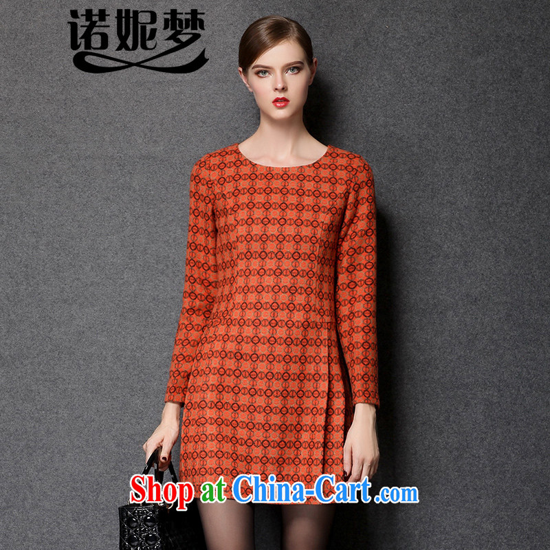 The Connie was a high-end European and American original solid skirt and indeed XL women 2015 spring new retro style graphics thin long-sleeved hair? dresses s 1536 picture color XXXXL
