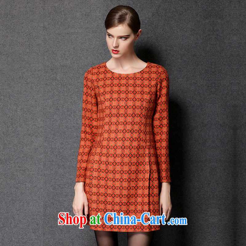 The Connie was a high-end European and American original solid skirt and indeed increase, women 2015 spring new retro style graphics thin long-sleeved hair so dress s 1536 picture color XXXXL, Connie dreams, shopping on the Internet