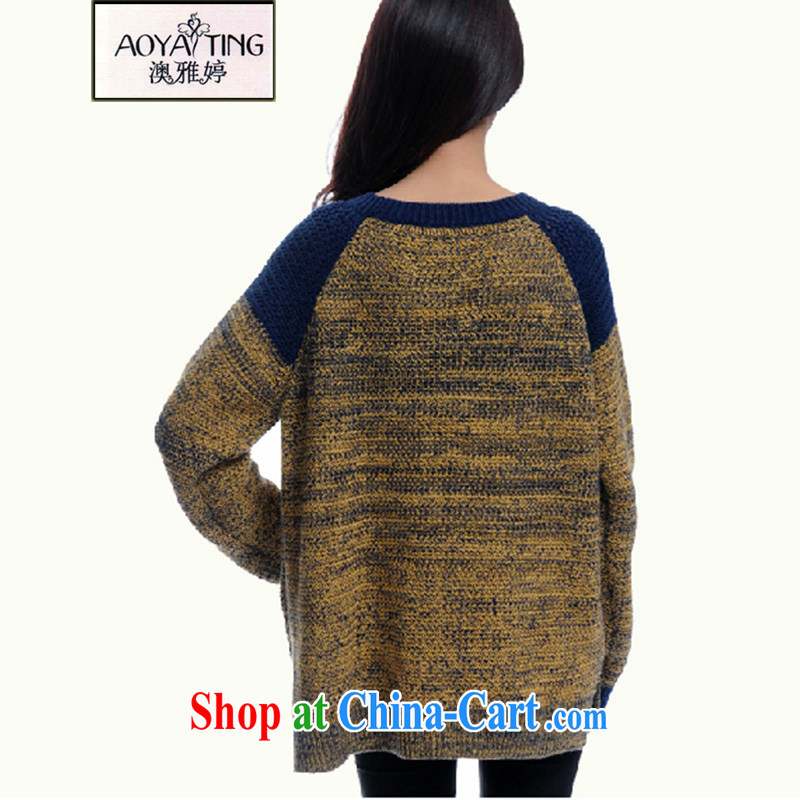 o Ya-ting 2015 Spring and Autumn and the new, and indeed increase, female loose sweater jacket thick sister knitted sweater HM 614 blue retro style 5 XL recommendations 175 - 200 jack, O Ya-ting (aoyating), online shopping