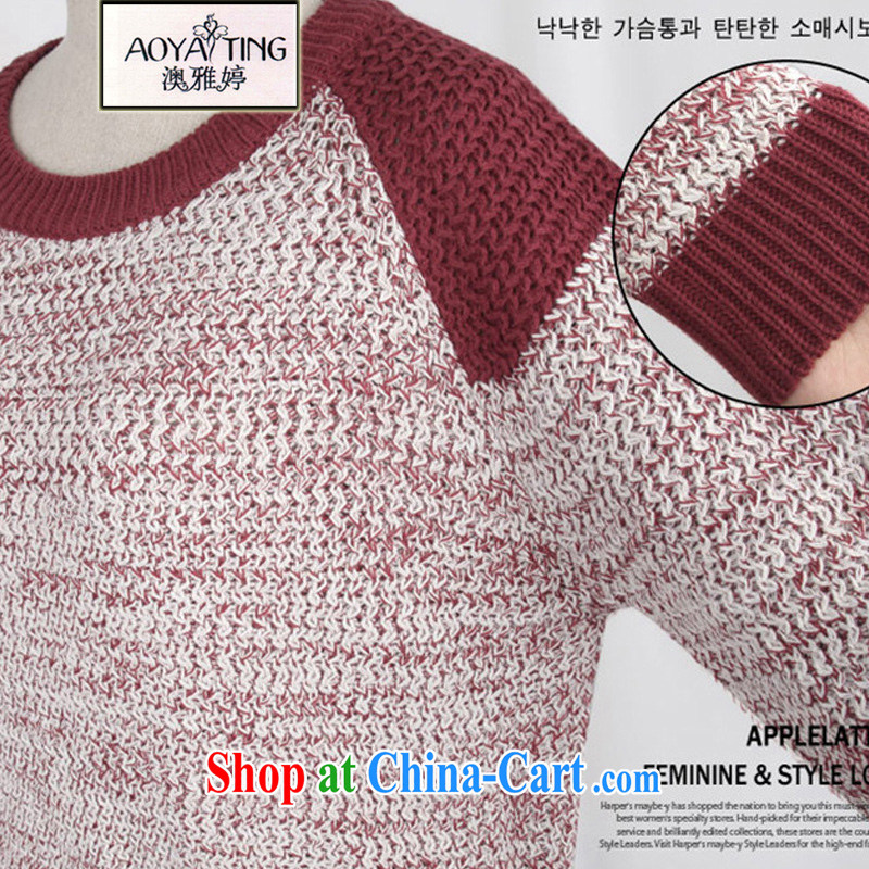 o Ya-ting 2015 Spring and Autumn and the new, and indeed increase, female loose sweater jacket thick sister knitted sweater HM 614 blue retro style 5 XL recommendations 175 - 200 jack, O Ya-ting (aoyating), online shopping